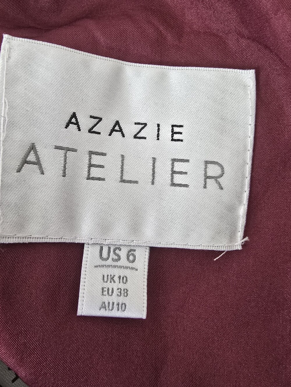 Azazie Atelier Hermosa Wine One Shoulder Maxi Dress 6 Floral Burnout Side Slit - Picture 14 of 14